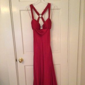 Adrian Mattox 100%Silk Long Formal Dress  Red Sz. 6